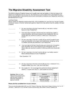 How to Take the Migraine Disability Assessment (MIDAS) Test.